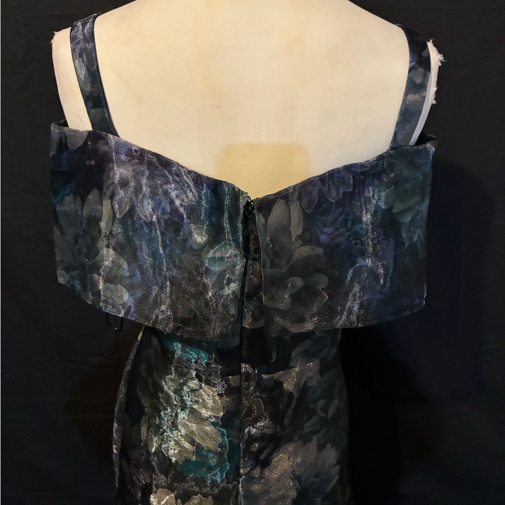 R&M Richards Black and Blue Floral Maxi Dress NWT 12 - Picture 7 of 11